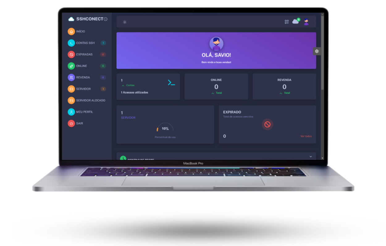 Painel web ssh vpn